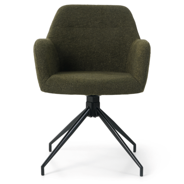 Amanda Dining Chair Armchair/Swivel Chair – Dark Green Boucle, With 360 Degree Swivel Function - Afbeelding 7