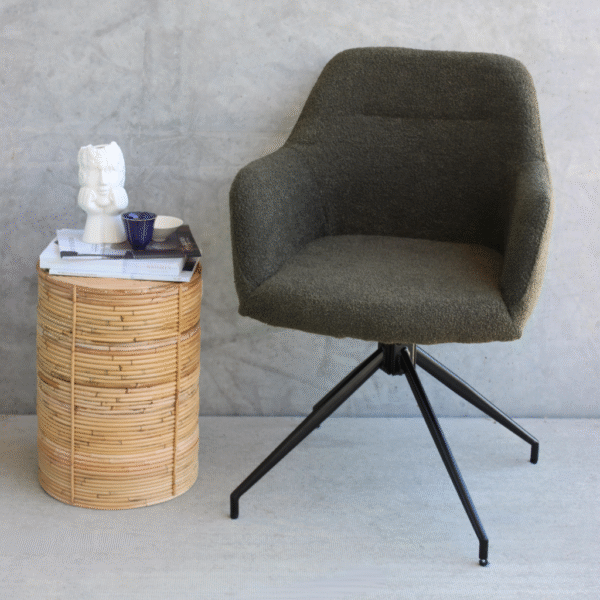 Amanda Dining Chair Armchair/Swivel Chair – Dark Green Boucle, With 360 Degree Swivel Function - Afbeelding 3