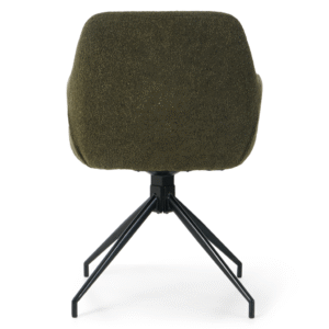 Amanda Dining Chair Armchair/Swivel Chair – Dark Green Boucle, With 360 Degree Swivel Function