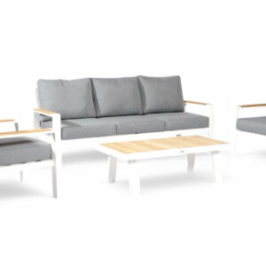 Aluminium Stoel-Bank Loungeset – Wit – van Huizen