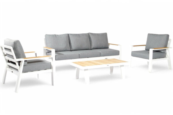 Aluminium Stoel-Bank Loungeset – Wit – van Huizen - Afbeelding 2