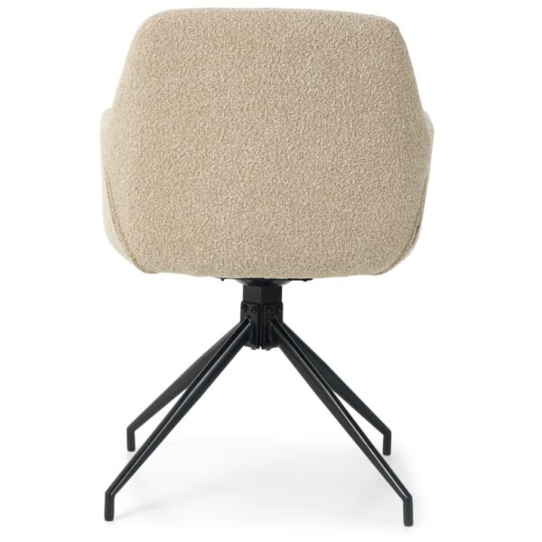 Amanda Eetkamerstoel Armstoel/Draaistoel – Beige boucle, Met 360-Graden Draaifunctie - Afbeelding 7