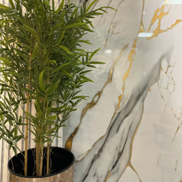 "Gouden wit" - Marmeren wandpaneel 122x260cm