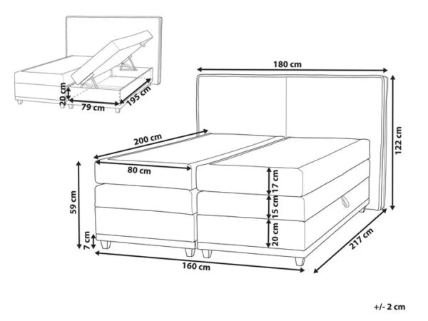 SWISS boxspring 160x200cm - Afbeelding 5